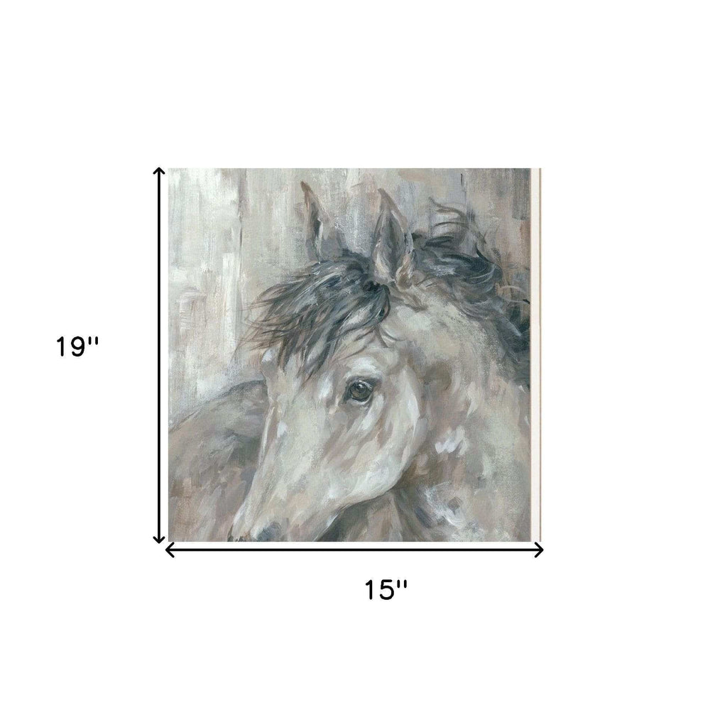 Set Of Two TRUE Spirit Horses 1 White Framed Print Wall Art - Homeroots - Flyclothing LLC