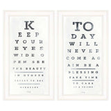 Set Of Two Eye Charts 3 White Framed Print Wall Art - Homeroots - Flyclothing LLC