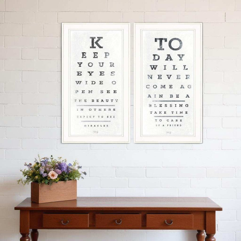 Set Of Two Eye Charts 3 White Framed Print Wall Art - Homeroots - Flyclothing LLC