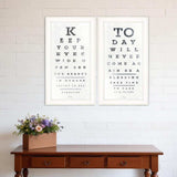 Set Of Two Eye Charts 3 White Framed Print Wall Art - Homeroots - Flyclothing LLC