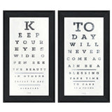 Set Of Two Eye Charts 4 Black Framed Print Wall Art - Homeroots - Flyclothing LLC