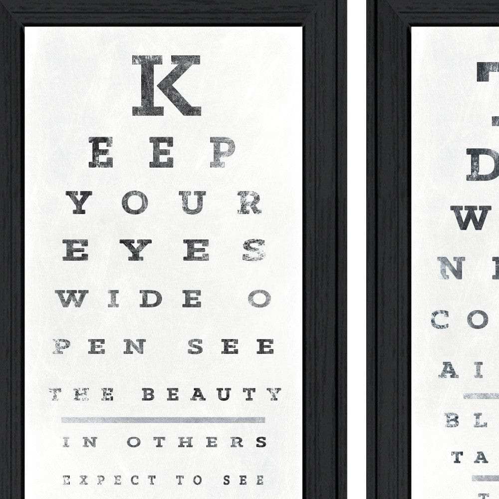 Set Of Two Eye Charts 4 Black Framed Print Wall Art - Homeroots - Flyclothing LLC