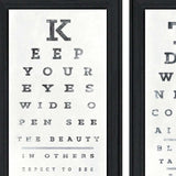 Set Of Two Eye Charts 4 Black Framed Print Wall Art - Homeroots - Flyclothing LLC