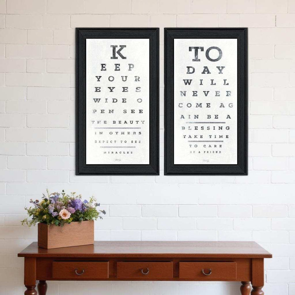 Set Of Two Eye Charts 4 Black Framed Print Wall Art - Homeroots - Flyclothing LLC