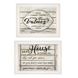 Set Of Two Family Values 1 White Framed Print Wall Art - Homeroots - Flyclothing LLC