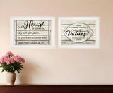 Set Of Two Family Values 1 White Framed Print Wall Art - Homeroots - Flyclothing LLC
