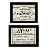 Set Of Two Family Values 2 Black Framed Print Wall Art - Homeroots - Flyclothing LLC