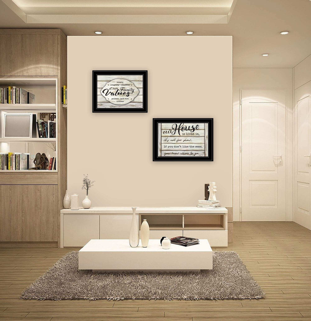 Set Of Two Family Values 2 Black Framed Print Wall Art - Homeroots - Flyclothing LLC