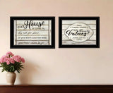 Set Of Two Family Values 2 Black Framed Print Wall Art - Homeroots - Flyclothing LLC