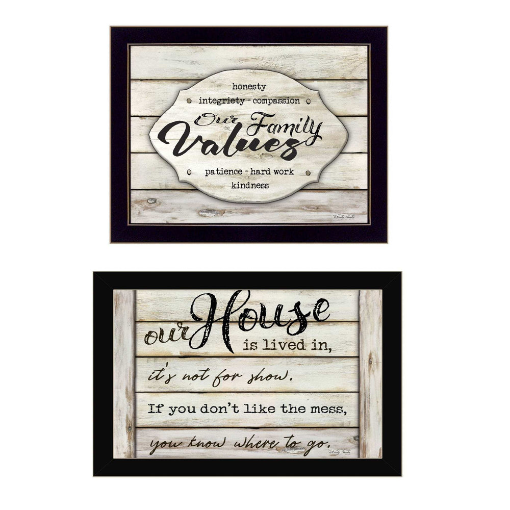 Set Of Two Family Values 3 Black Framed Print Wall Art - Homeroots - Flyclothing LLC