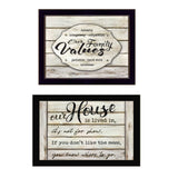 Set Of Two Family Values 3 Black Framed Print Wall Art - Homeroots - Flyclothing LLC