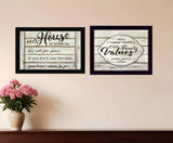 Set Of Two Family Values 3 Black Framed Print Wall Art - Homeroots - Flyclothing LLC