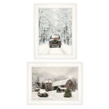 Set Of Two Antique Christmas 1 White Framed Print Wall Art - Homeroots - Flyclothing LLC