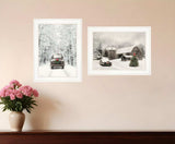Set Of Two Antique Christmas 1 White Framed Print Wall Art - Homeroots - Flyclothing LLC