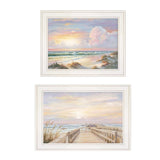 Set Of Two Sunrise Sunset 2 White Framed Print Wall Art - Homeroots - Flyclothing LLC