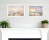 Set Of Two Sunrise Sunset 2 White Framed Print Wall Art - Homeroots - Flyclothing LLC