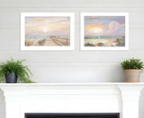 Set Of Two Sunrise Sunset 3 White Framed Print Wall Art - Homeroots - Flyclothing LLC