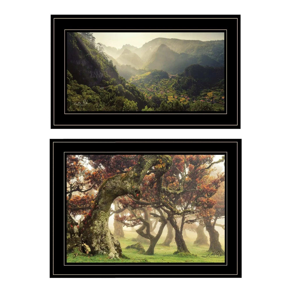 Set Of Two The Land of Hobbits 2 Black Framed Print Wall Art - Homeroots - Flyclothing LLC
