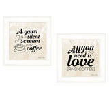 Set Of Two All You Need is Coffee 1 White Framed Print Wall Art - Homeroots - Flyclothing LLC