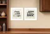 Set Of Two All You Need is Coffee 1 White Framed Print Wall Art - Homeroots - Flyclothing LLC