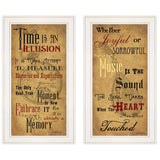 Set Of Two Joyful 1 White Framed Print Wall Art - Homeroots - Flyclothing LLC