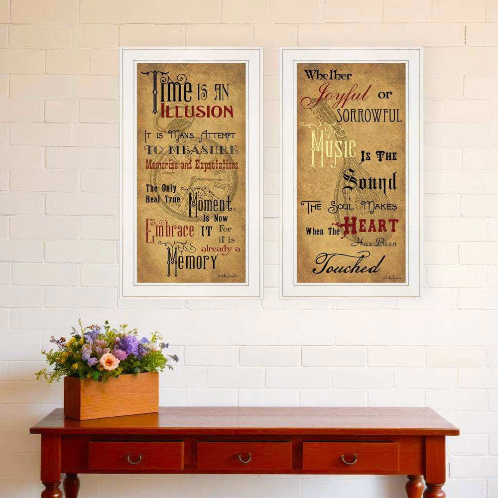 Set Of Two Joyful 1 White Framed Print Wall Art - Homeroots - Flyclothing LLC