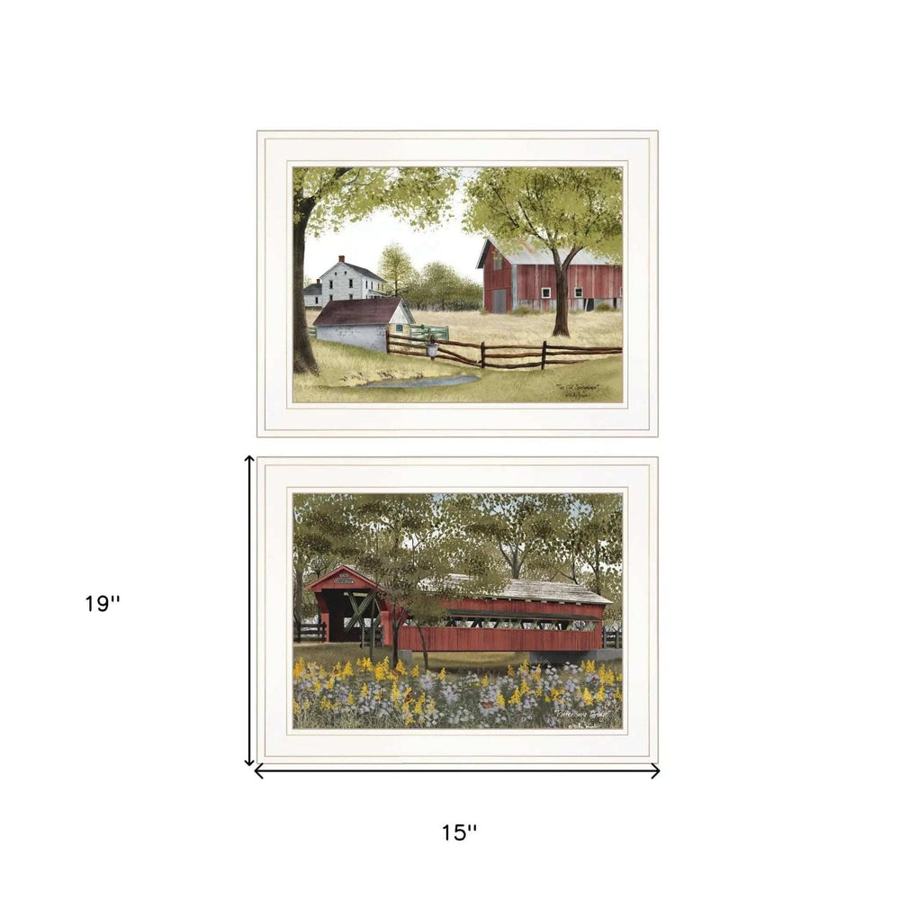 Set Of Two The Spring House 1 White Framed Print Wall Art - Homeroots - Flyclothing LLC