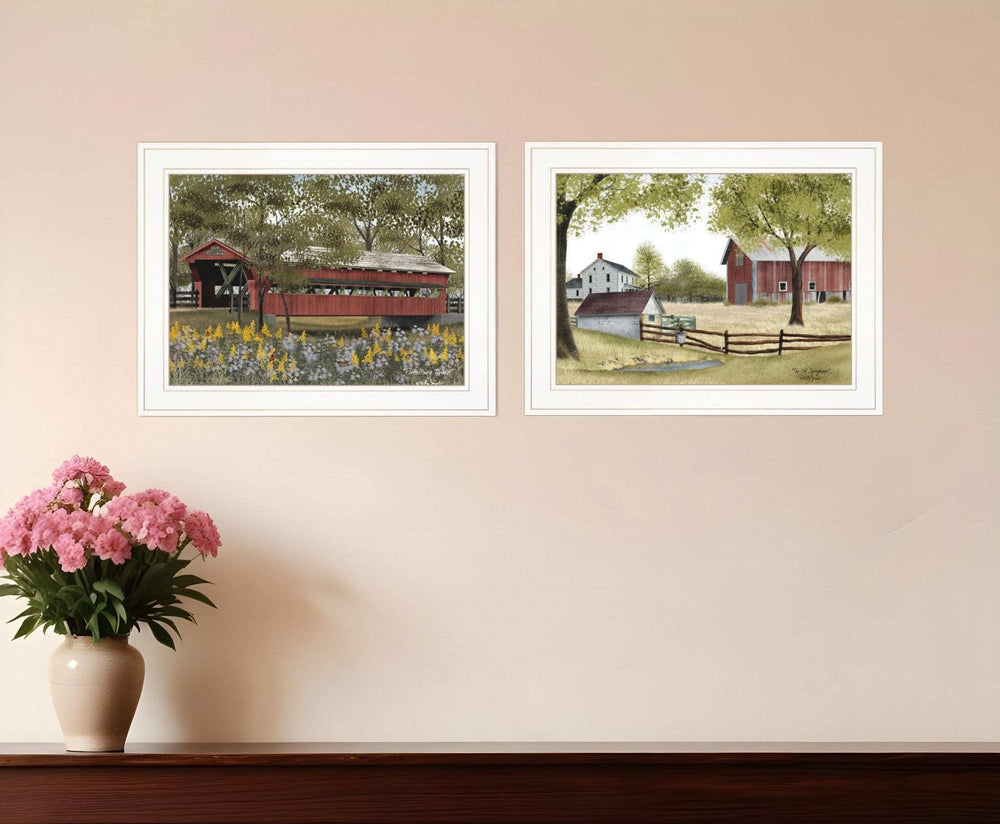 Set Of Two The Spring House 1 White Framed Print Wall Art - Homeroots - Flyclothing LLC