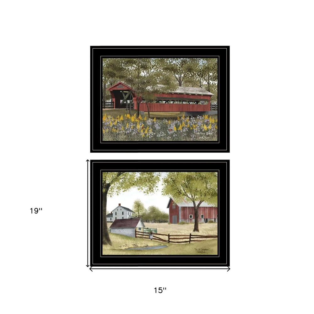 Set Of Two The Spring House 2 Black Framed Print Wall Art - Homeroots - Flyclothing LLC