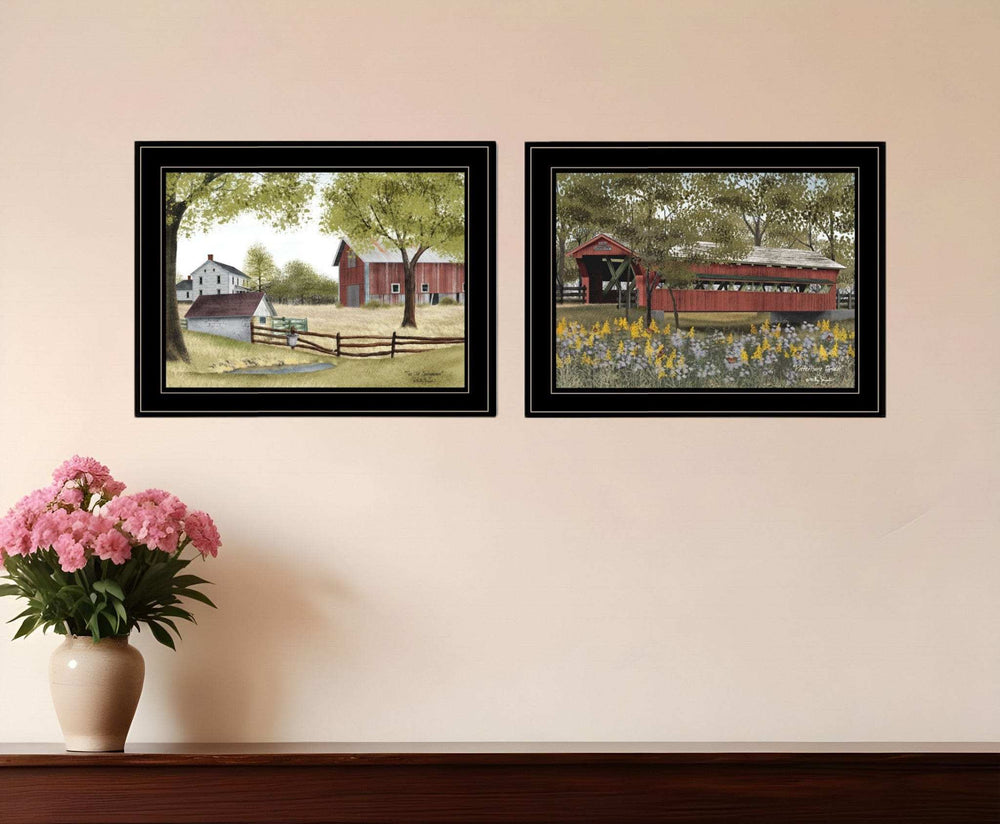 Set Of Two The Spring House 2 Black Framed Print Wall Art - Homeroots - Flyclothing LLC