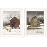 Set Of Two Cold Winter 1 White Framed Print Wall Art - Homeroots - Flyclothing LLC