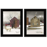 Set Of Two Cold Winter 2 Black Framed Print Wall Art - Homeroots - Flyclothing LLC