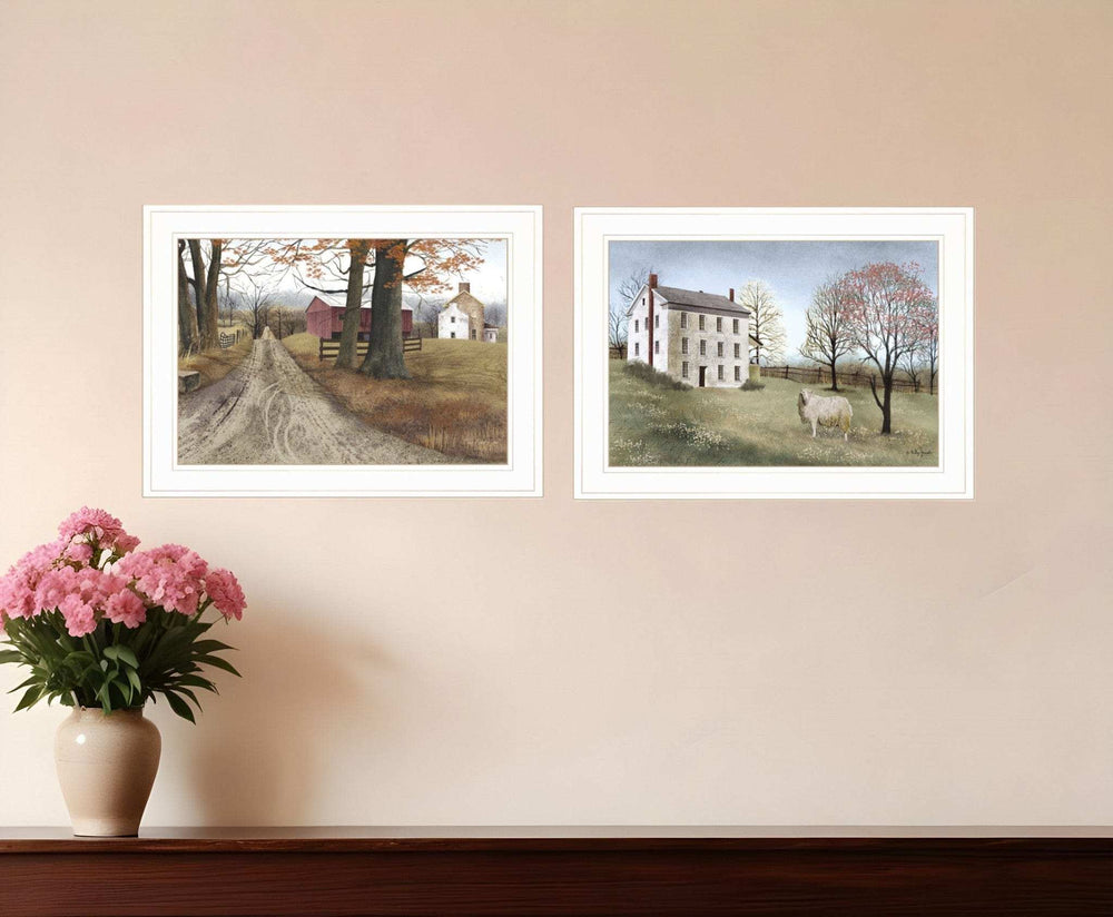 Set Of Two The Road Home 1 White Framed Print Wall Art - Homeroots - Flyclothing LLC