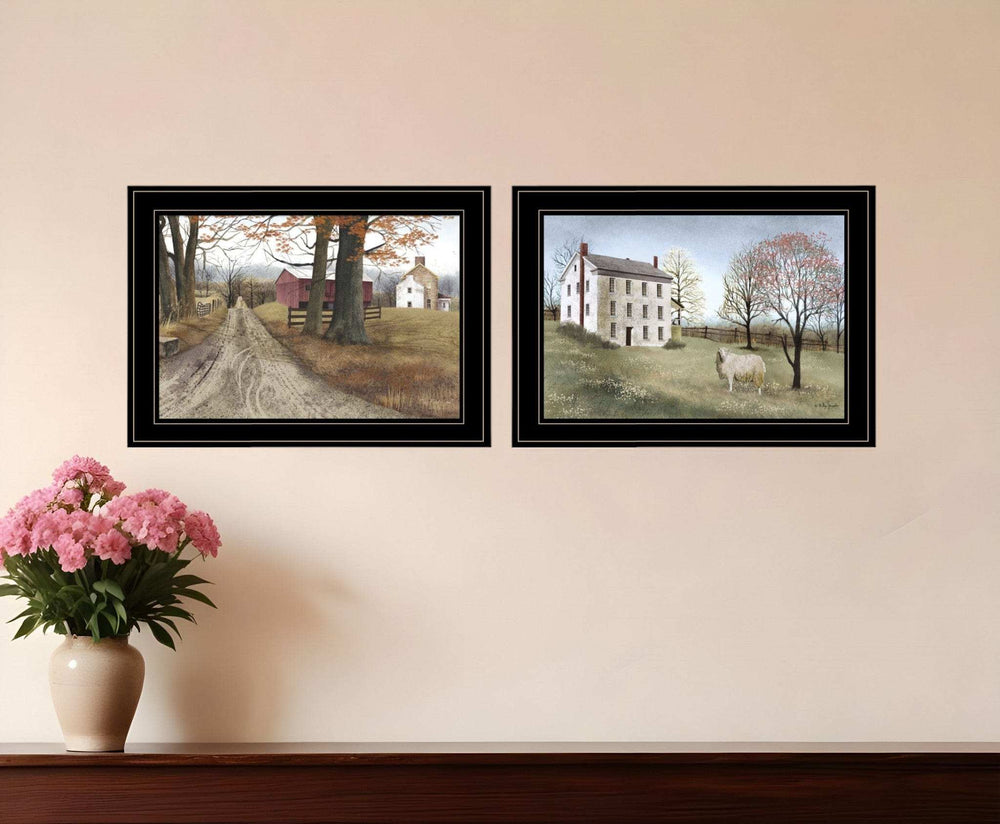 Set Of Two The Road Home 2 Black Framed Print Wall Art - Homeroots - Flyclothing LLC