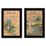 Set Of Two Living on the Lake 2 Black Framed Print Wall Art - Homeroots - Flyclothing LLC