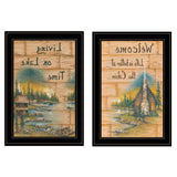 Set Of Two Living on the Lake 2 Black Framed Print Wall Art - Homeroots - Flyclothing LLC