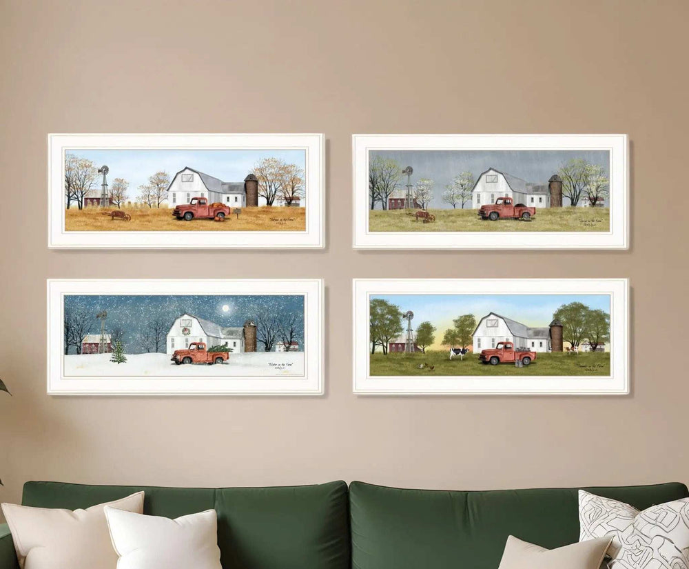 Set Of Four Billy Jacobs Four Seasons Collection V White Frame White Framed Print Wall Art - Homeroots - Flyclothing LLC