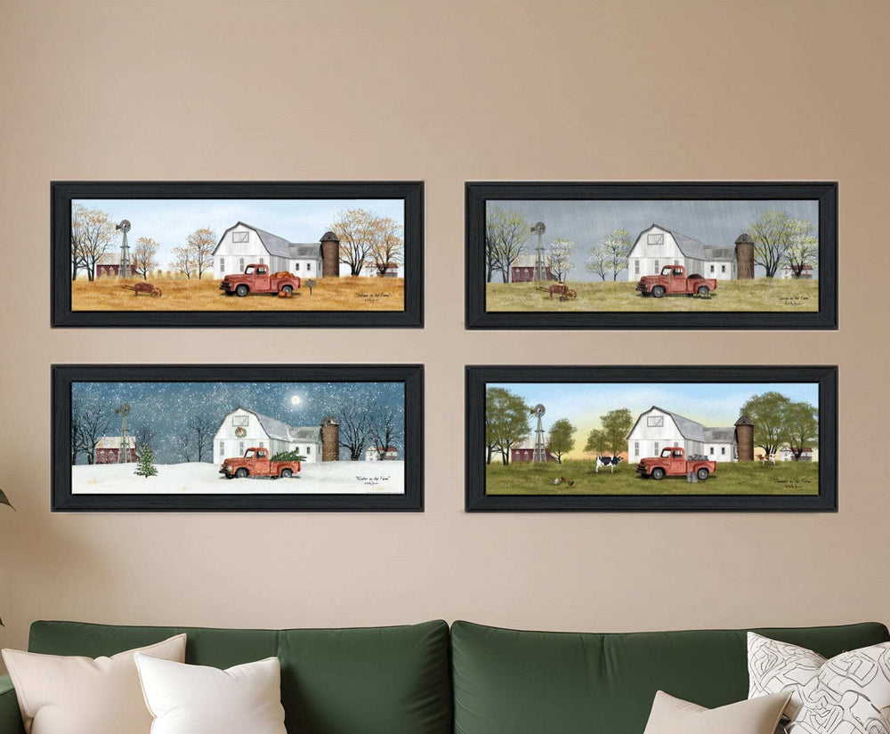 Set Of Four Billy Jacobs Four Seasons Collection V Black Frame 1 Black Framed Print Wall Art - Homeroots - Flyclothing LLC