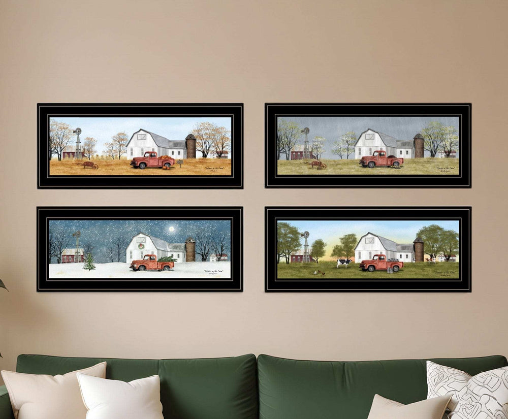 Set Of Four Billy Jacobs Four Seasons Collection V Black Frame 2 Black Framed Print Wall Art - Homeroots - Flyclothing LLC