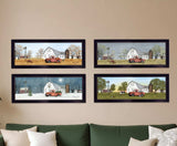 Set Of Four Billy Jacobs Four Seasons Collection V Black Frame 3 Black Framed Print Wall Art - Homeroots - Flyclothing LLC