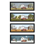 Set Of Four Billy Jacobs Four Seasons Collection VII 3 Black Framed Print Wall Art - Homeroots - Flyclothing LLC