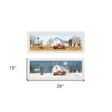 Set Of Two Autumn And Winter White Framed Print Wall Art - Homeroots - Flyclothing LLC