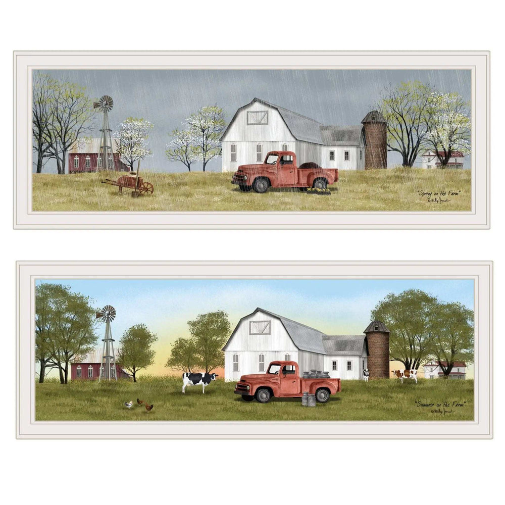 Set Of Two Billy Jacobs Summer or Spring Seasonal White Frame White Framed Print Wall Art - Homeroots - Flyclothing LLC