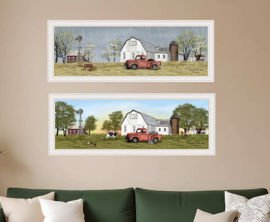 Set Of Two Billy Jacobs Summer or Spring Seasonal White Frame White Framed Print Wall Art - Homeroots - Flyclothing LLC