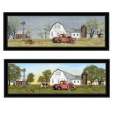 Set Of Two Billy Jacobs Summer or Spring Seasonal Black Frame Black Framed Print Wall Art - Homeroots - Flyclothing LLC