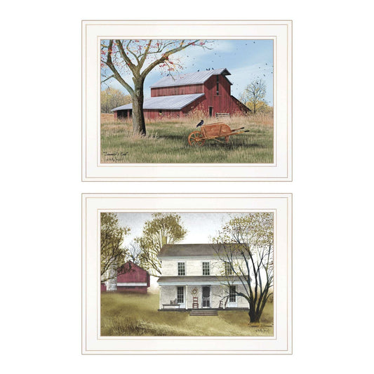 Set Of Two Summers End 1 White Framed Print Wall Art - Homeroots - Flyclothing LLC
