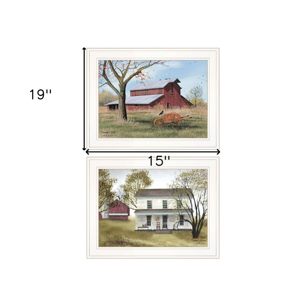 Set Of Two Summers End 1 White Framed Print Wall Art - Homeroots - Flyclothing LLC