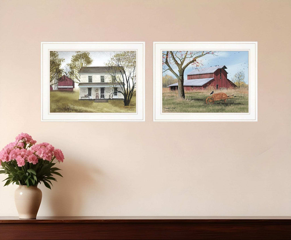 Set Of Two Summers End 1 White Framed Print Wall Art - Homeroots - Flyclothing LLC