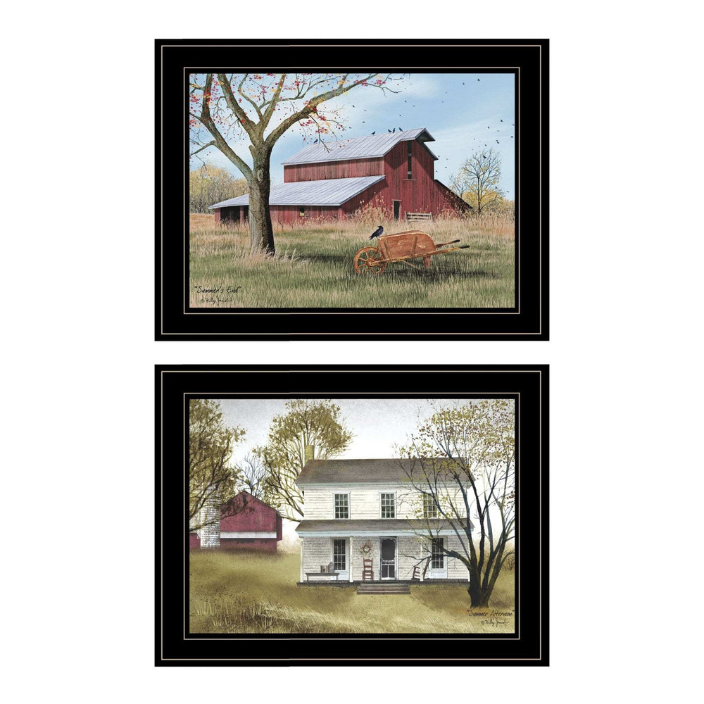 Set Of Two Summers End 2 Black Framed Print Wall Art - Homeroots - Flyclothing LLC