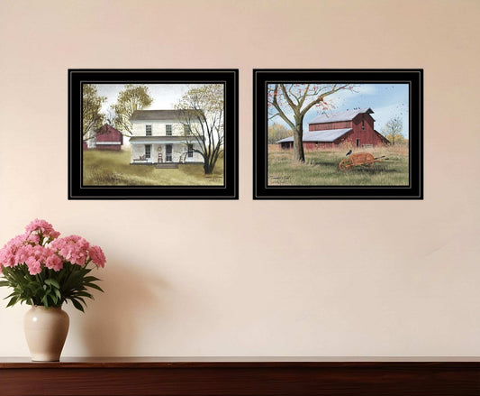 Set Of Two Summers End 2 Black Framed Print Wall Art - Homeroots - Flyclothing LLC